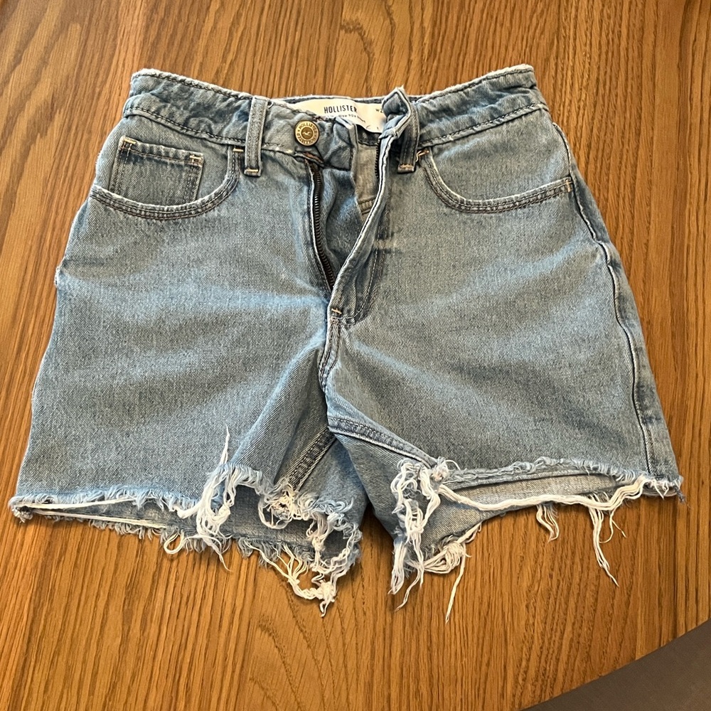 Hollister Light Blue Distressed Jean Shorts